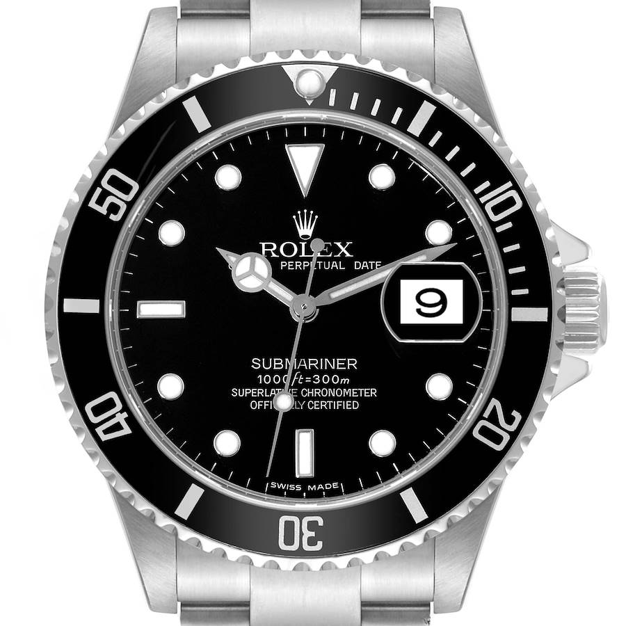 Rolex Submariner Date Black Dial Steel Mens Watch 16610