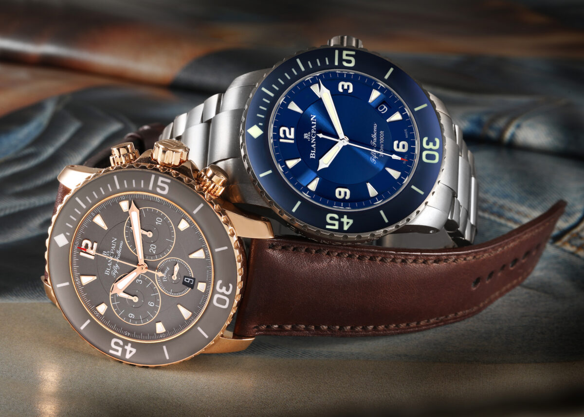 Blancpain Fifty Fathoms Rose Gold Flyback and Automatic Titanium