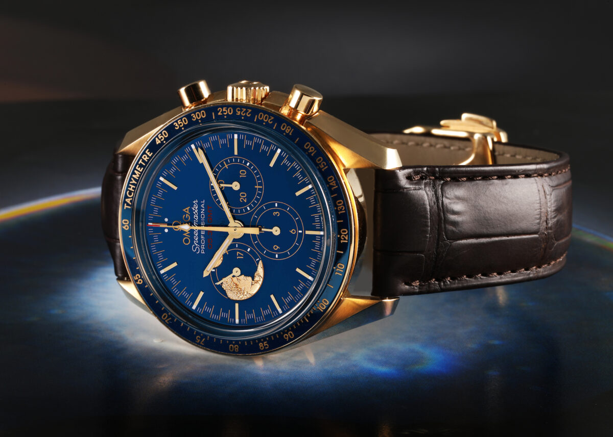 Omega Speedmaster Apollo 17 in Yellow Gold The Watch Club by SwissWatchExpo