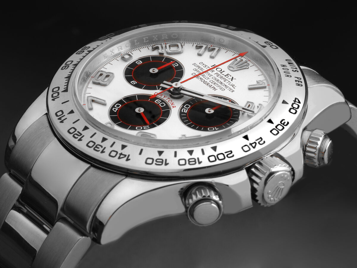 Rolex Daytona White Gold Silver Racing Dial Mens Watch 116509