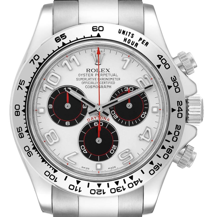 Rolex Daytona White Gold Silver Racing Dial Mens Watch 116509