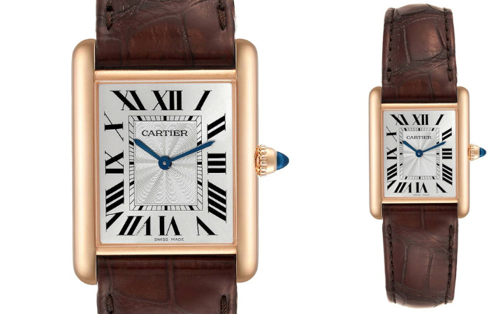 Cartier Tank Louis Rose Gold Mechanical Mens Watch WGTA0011