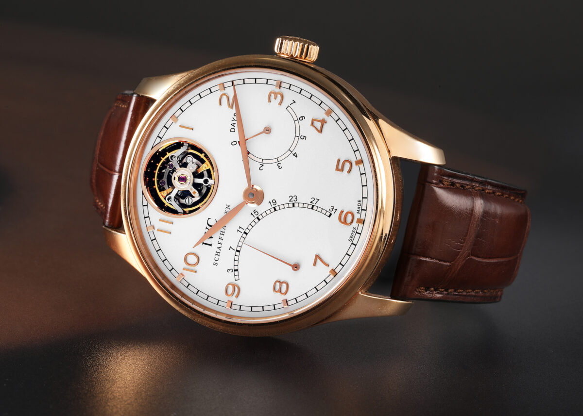 IWC Portuguese Tourbillon Mystere Retrograde Rose Gold Mens Watch IW504402