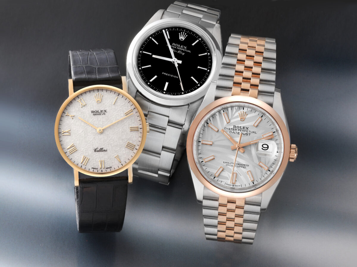 Types of Watch Bands - Rolex Cellini, Air-King, and Datejust