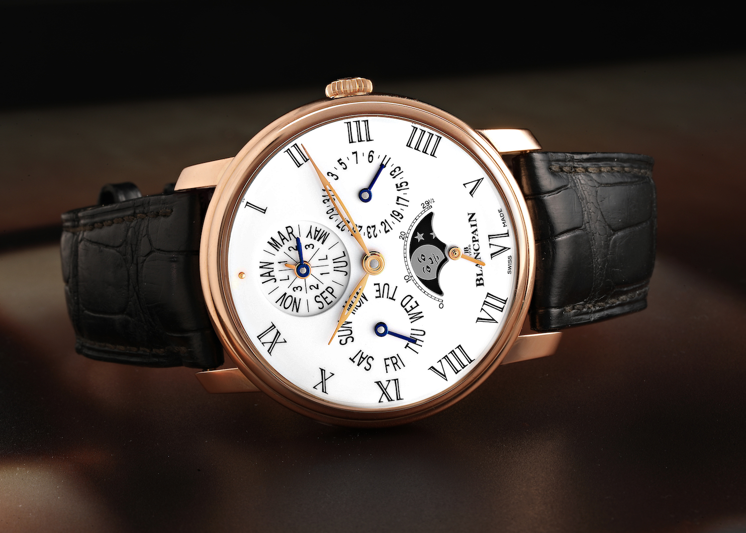 Blancpain Villeret Perpetual Calendar 8 Days Rose Gold Mens Watch 6659