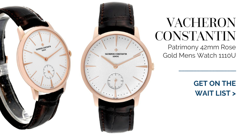 Vacheron Constantin Patrimony 42mm Rose Gold Mens Watch 1110U