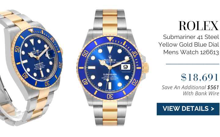 Rolex Submariner 41 Steel Yellow Gold Blue Dial Mens Watch 126613