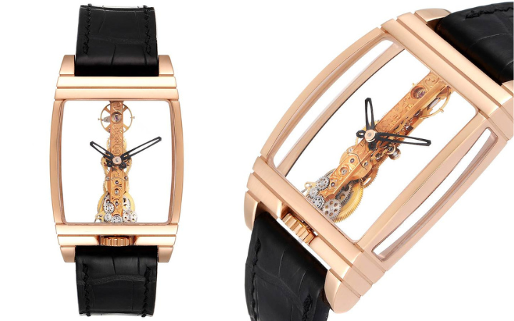 Corum Golden Bridge Classic Rose Gold Skeleton Mens Watch B113/01043