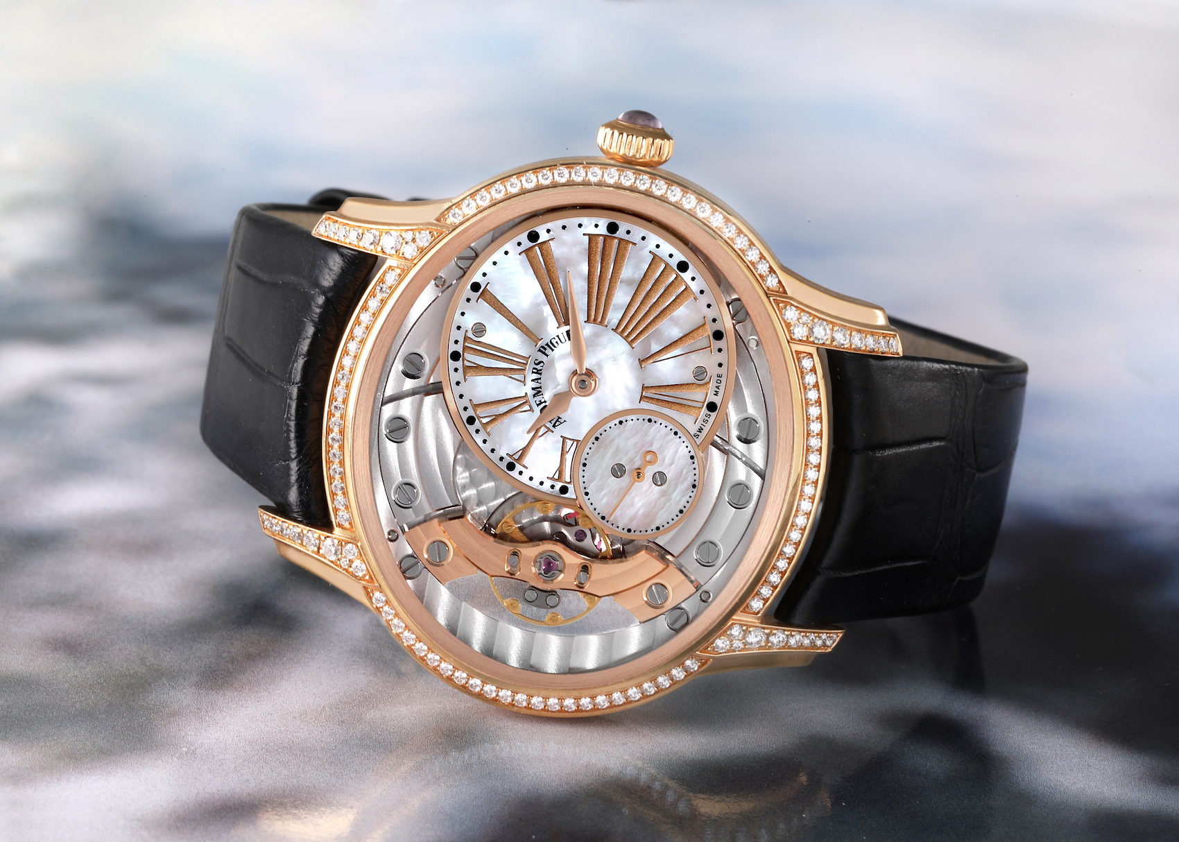 Audemars Piguet Millenary Rose Gold Mother of Pearl Diamond Ladies Watch 77247OR