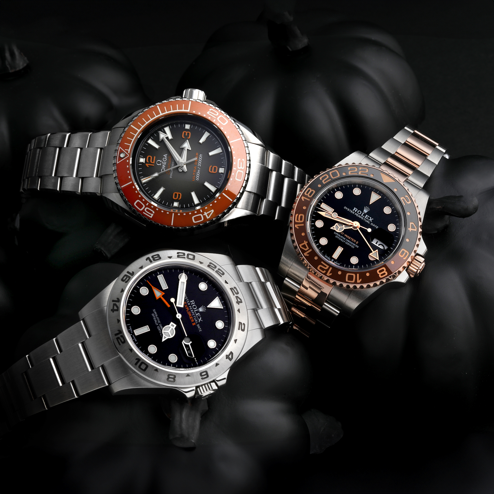 Top Picks for Halloween Watches - Omega Ultra Deep, Rolex GMT-Master II, Rolex Explorer