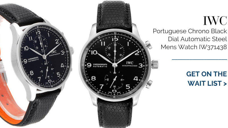 IWC Portuguese Chrono Black Dial Automatic Steel Mens Watch IW371438