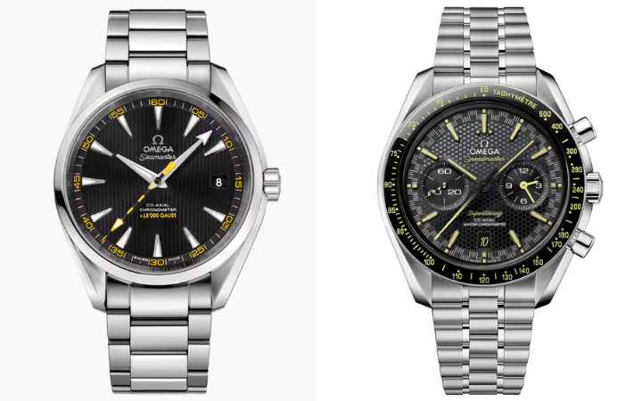 Omega Seamaster Aqua Terra > 15,000 Gauss 231.10.42.21.01.002 and Speedmaster Super Racing 329.30.44.51.01.003 