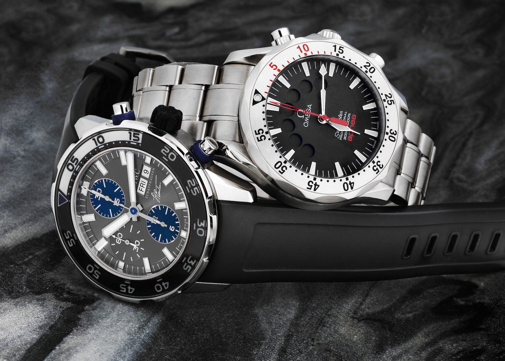 WC Aquatimer Jacques Yves Costeau and Omega Seamaster Apnea Jacques Mayol