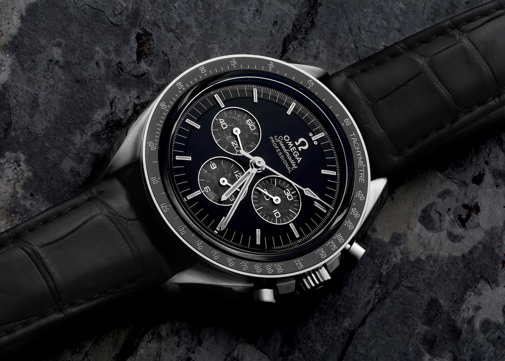 Omega Speedmaster Black Dial Platinum Meteorite Calibre 321 Mens MoonWatch 311.93.42.30.99.001